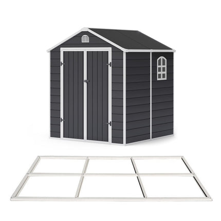 Store More Plastic Shed Store More Lotus Sono Plastic Storage Shed - 6x6 with Foundation Kit 28731 5055280416459