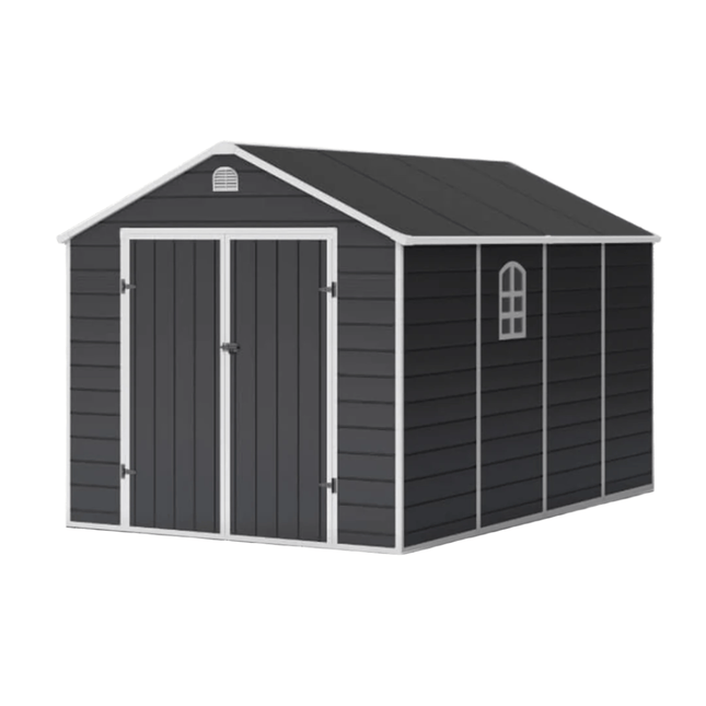 Store More Plastic Shed Store More Lotus Sono Plastic Storage Shed - 8x12 with Foundation Kit 28734 5055280416473