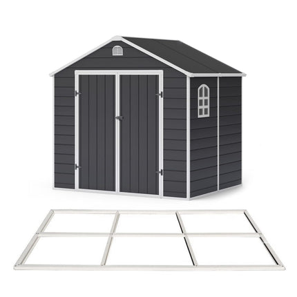 Store More Plastic Shed Store More Lotus Sono Plastic Storage Shed - 8x6 with Foundation Kit 28733 5055280416466