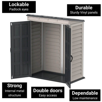 Store More Plastic Shed Store More Saffron Pent Plus 5x3 Vinyl Shed 30442 5055715940078