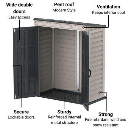 Store More Plastic Shed Store More Saffron Pent Plus 5x3 Vinyl Shed 30442 5055715940078