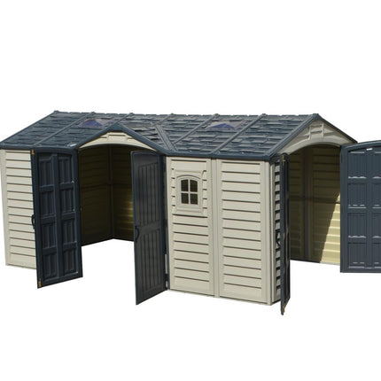 Store More Plastic Sheds Saffron Apex Extra 15x8ft Vinyl Shed SAF-15X8-APXE Saffron Apex Extra 15x8ft Vinyl Shed 5055715944038