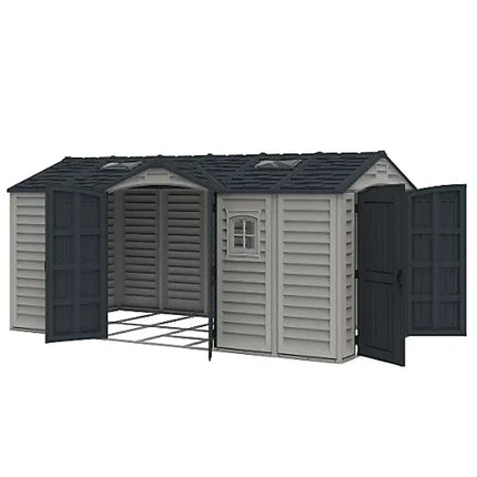 Store More Plastic Sheds Saffron Apex Extra 15x8ft Vinyl Shed SAF-15X8-APXE Saffron Apex Extra 15x8ft Vinyl Shed 5055715944038
