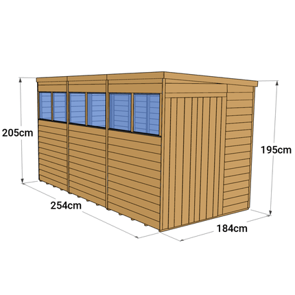 Store More Wooden Shed Store More 12 x 6 Pressure Treated Overlap Pent Shed Store More 12 x 6 Pressure Treated Overlap Pent Shed
