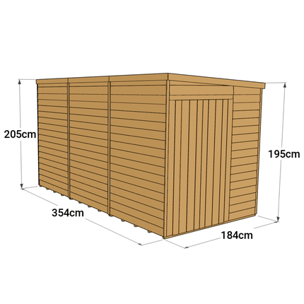 Store More Wooden Shed Store More 12 x 6 Pressure Treated Overlap Pent Shed Store More 12 x 6 Pressure Treated Overlap Pent Shed