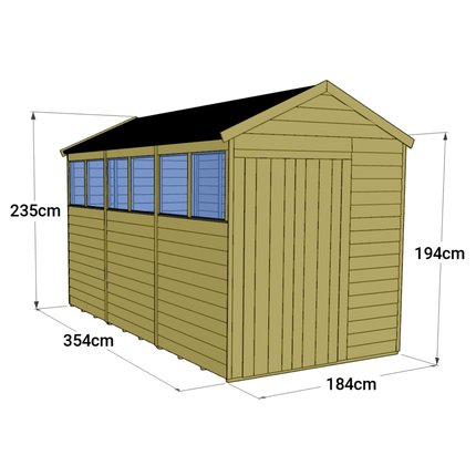 Store More Wooden Shed Store More 12 x 6 Tongue and Groove Pressure Treated Apex Shed Store More 12 x 6 Tongue and Groove Pressure Treated Apex Shed
