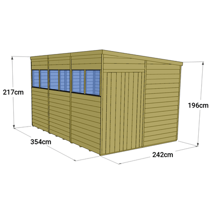 Store More Wooden Shed Store More 12 x 8 Tongue and Groove Pent Shed Store More 12 x 8 Tongue and Groove Pent Shed