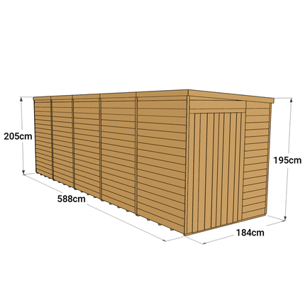 Store More Wooden Shed Store More 20 x 6 Pressure Treated Overlap Pent Shed Store More 20 x 6 Pressure Treated Overlap Pent Shed
