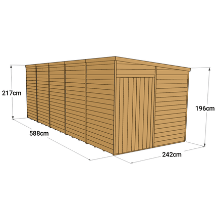 Store More Wooden Shed Store More 20 x 8 Pressure Treated Overlap Pent Shed Store More 20 x 8 Pressure Treated Overlap Pent Shed