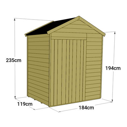 Store More Wooden Shed Store More 4 x 6 Tongue and Groove Apex Shed - Windowless SM-TG-A-4x6WL Store More 4 x 6 Tongue and Groove Apex Shed - Windowless 5055280413618
