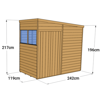 Store More Wooden Shed Store More 4 x 8 Pressure Treated Overlap Pent Shed Store More 4 x 8 Pressure Treated Overlap Pent Shed