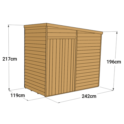 Store More Wooden Shed Store More 4 x 8 Pressure Treated Overlap Pent Shed Store More 4 x 8 Pressure Treated Overlap Pent Shed