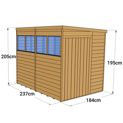 Store More Wooden Shed Store More 8 x 6 Pressure Treated Overlap Pent Shed Store More 8 x 6 Pressure Treated Overlap Pent Shed