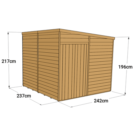 Store More Wooden Shed Store More 8 x 8 Pressure Treated Overlap Pent Shed Store More 8 x 8 Pressure Treated Overlap Pent Shed