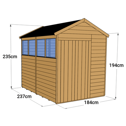 Store More Wooden Shed Store More 8x6 Overlap Apex Shed