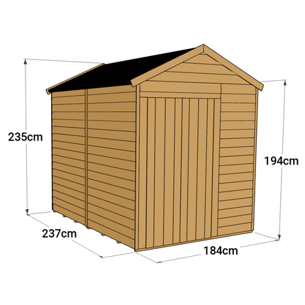 Store More Wooden Shed Store More 8x6 Overlap Apex Shed