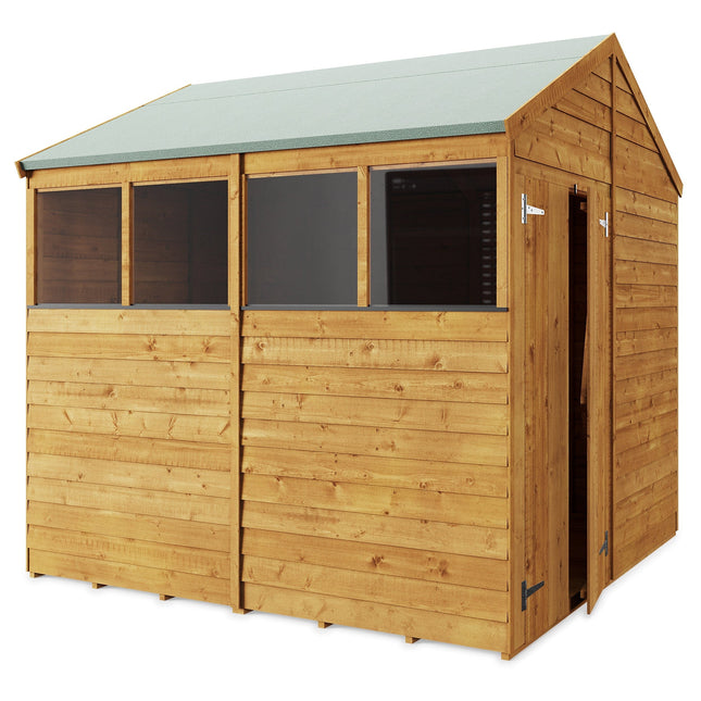 Store More Wooden Shed Store More 8x8 Shed Apex Overlap Windowed SM-OL-A-8x8W 5055280414639