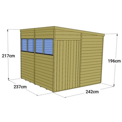 Store More Wooden Shed Store More 8x8 Tongue and Groove Pent Shed