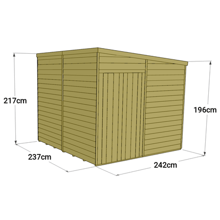 Store More Wooden Shed Store More 8x8 Tongue and Groove Pent Shed