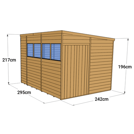 Store More Wooden Shed Store More Overlap Pent Shed - 10x8