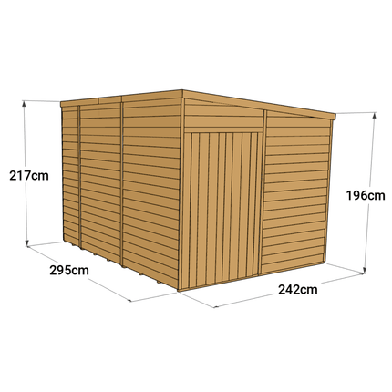 Store More Wooden Shed Store More Overlap Pent Shed - 10x8
