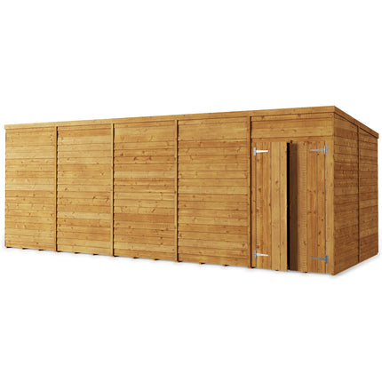 Store More Wooden Shed Windowless Store More 20 x 8 Pressure Treated Overlap Pent Shed SM-OL-P-20x8WL Store More 20 x 8 Pressure Treated Overlap Pent Shed 5055280414486