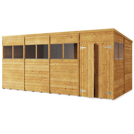 Store More Wooden Shed Windows Store More 16 x 8 Pressure Treated Overlap Pent Shed SM-OL-P-16x8W Store More 16 x 8 Pressure Treated Overlap Pent Shed 5055280414479