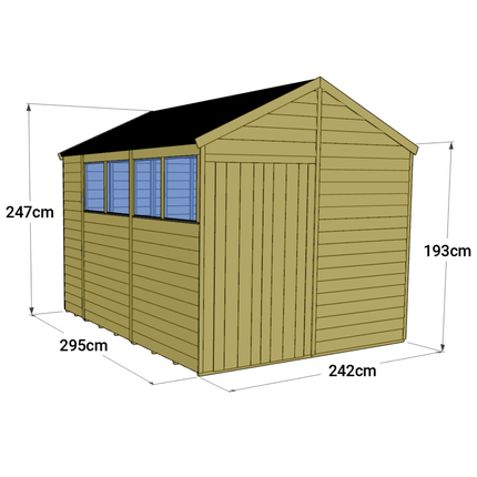 Store More Wooden Sheds Store More 10 x 8 Tongue and Groove Apex Shed - Pressure Treated Store More 10 x 8 Tongue and Groove Apex Shed - Pressure Treated