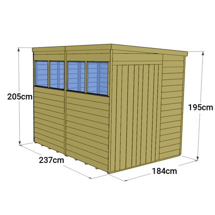 Store More Wooden Sheds Store More 8 x 6 Tongue and Groove Wooden Pent Shed Store More 8 x 6 Tongue and Groove Wooden Pent Shed