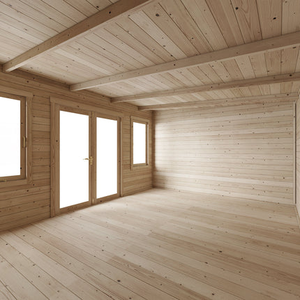 StoreMore Log Cabin Store More Ashley Pent Log Cabin Garden Room - 4.5m x 3.5m SM-Ashley-UT-4.5x3.5 Store More Ashley Pent Log Cabin Garden Room - 4.5m x 3.5m 5055280415759