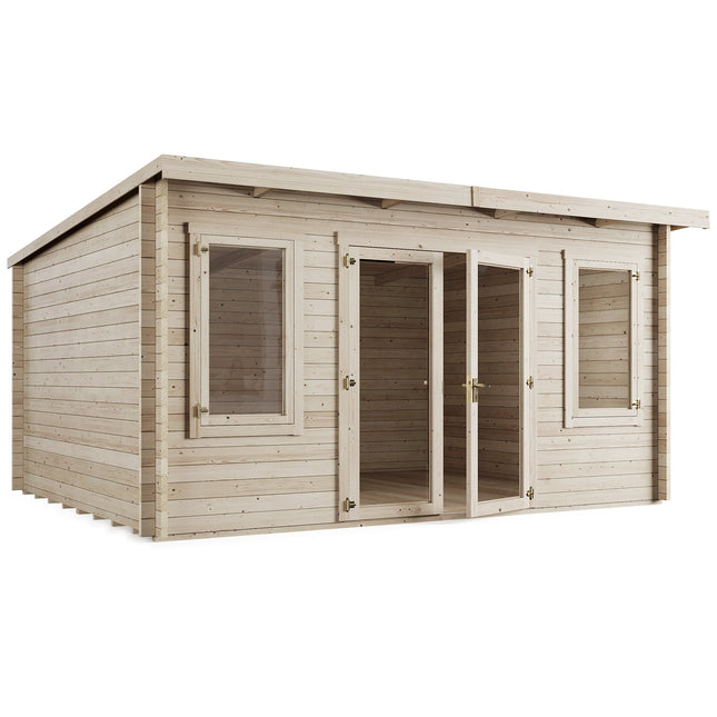 StoreMore Log Cabin Store More Ashley Pent Log Cabin Garden Room - 4.5m x 3.5m SM-Ashley-UT-4.5x3.5 Store More Ashley Pent Log Cabin Garden Room - 4.5m x 3.5m 5055280415759