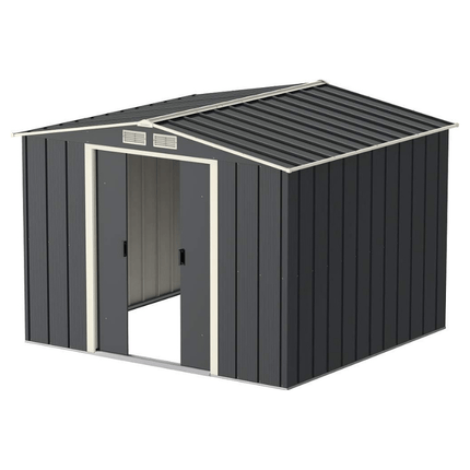 StoreMore Metal Shed Sapphire 8 x 8 Apex Grey Metal Shed SAPPHIRE88GREY Sapphire 8 x 8 Apex Grey Metal Shed 5055280416633