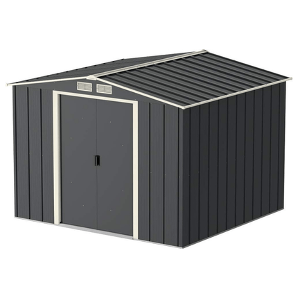 StoreMore Metal Shed Sapphire 8 x 8 Apex Grey Metal Shed SAPPHIRE88GREY Sapphire 8 x 8 Apex Grey Metal Shed 5055280416633