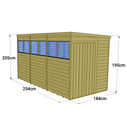 StoreMore Wooden Shed Store More 12 x 6 Tongue and Groove Pent Shed - Windowed SM-TG-P-12x6W Store More 12 x 6 Tongue and Groove Pent Shed - Windowed 5055280413366