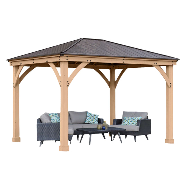 Yardistry Direct Gazebo Yardistry Meridian 10ft x 12ft (3m x 3.7m) Wooden Gazebo Yardistry Meridian 10ft x 12ft (3m x 3.7m) Wooden Gazebo