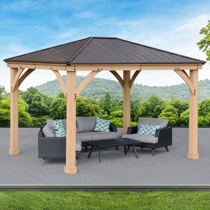 Yardistry Direct Gazebo Yardistry Meridian 10ft x 12ft (3m x 3.7m) Wooden Gazebo Yardistry Meridian 10ft x 12ft (3m x 3.7m) Wooden Gazebo