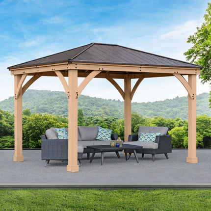 Yardistry Direct Gazebo Yardistry Meridian 10ft x 12ft (3m x 3.7m) Wooden Gazebo Yardistry Meridian 10ft x 12ft (3m x 3.7m) Wooden Gazebo