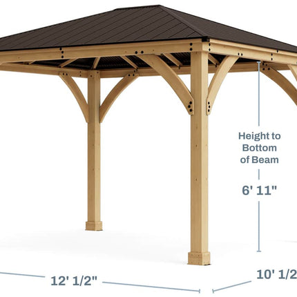Yardistry Direct Gazebo Yardistry Meridian 10ft x 12ft (3m x 3.7m) Wooden Gazebo Yardistry Meridian 10ft x 12ft (3m x 3.7m) Wooden Gazebo
