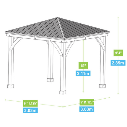 Yardistry Direct Gazebo Yardistry Meridian Gazebo 10ft x 10ft (3m x 3m) Yardistry Meridian Gazebo 10ft x 10ft (3m x 3m)