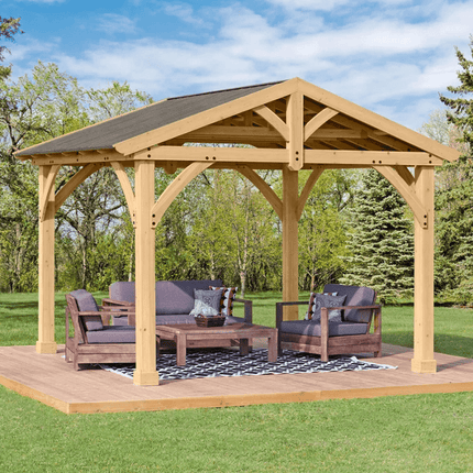 Yardistry Direct Gazebos Yardistry Carolina Wooden Pavilion with Roof – 13ft x 11ft (4m x 3.4m) YM11726X Yardistry Carolina Wooden Pavilion with Roof – 13ft x 11ft (4m x 3.4m) 0628222117261
