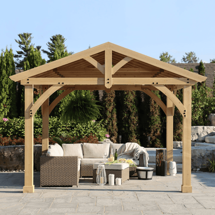Yardistry Direct Gazebos Yardistry Carolina Wooden Pavilion with Roof – 13ft x 11ft (4m x 3.4m) YM11726X Yardistry Carolina Wooden Pavilion with Roof – 13ft x 11ft (4m x 3.4m) 0628222117261