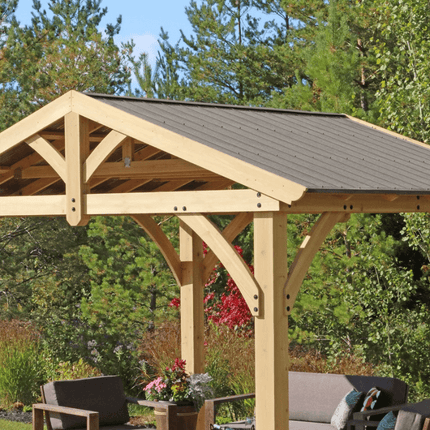 Yardistry Direct Gazebos Yardistry Carolina Wooden Pavilion with Roof – 13ft x 11ft (4m x 3.4m) YM11726X Yardistry Carolina Wooden Pavilion with Roof – 13ft x 11ft (4m x 3.4m) 0628222117261