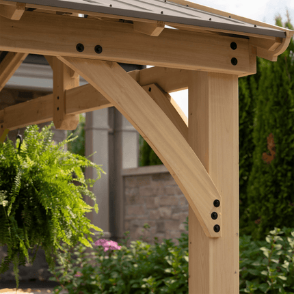 Yardistry Direct Gazebos Yardistry Carolina Wooden Pavilion with Roof – 13ft x 11ft (4m x 3.4m) YM11726X Yardistry Carolina Wooden Pavilion with Roof – 13ft x 11ft (4m x 3.4m) 0628222117261