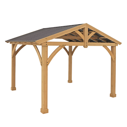 Yardistry Direct Gazebos Yardistry Carolina Wooden Pavilion with Roof – 13ft x 11ft (4m x 3.4m) YM11726X Yardistry Carolina Wooden Pavilion with Roof – 13ft x 11ft (4m x 3.4m) 0628222117261