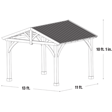 Yardistry Direct Gazebos Yardistry Carolina Wooden Pavilion with Roof – 13ft x 11ft (4m x 3.4m) YM11726X Yardistry Carolina Wooden Pavilion with Roof – 13ft x 11ft (4m x 3.4m) 0628222117261