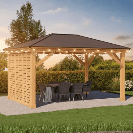 Yardistry Direct Gazebos Yardistry Meridian Gazebo 12ft x 16ft (3.7m x 4.9m) with Single Wall Yardistry Meridian Gazebo 12ft x 16ft (3.7m x 4.9m) with Single Wall