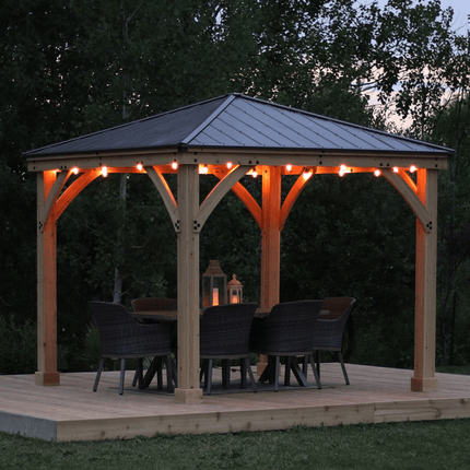 Yardistry Direct Gazebos Yardistry Wooden Gazebo 12ft x 12ft (3.7m x 3.7m), Meridian Series YM11769 Yardistry Wooden Gazebo 12ft x 12ft (3.7m x 3.7m), Meridian Series 5061042030481