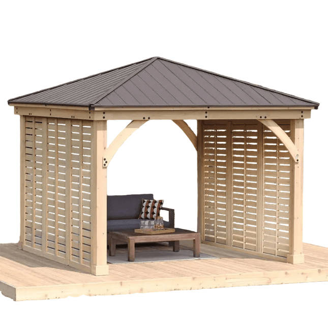 Yardistry Direct Gazebos Yardistry Wooden Gazebo 12ft x 12ft (3.7m x 3.7m) with Double Wall Yardistry Wooden Gazebo 12ft x 12ft (3.7m x 3.7m) with Double Wall