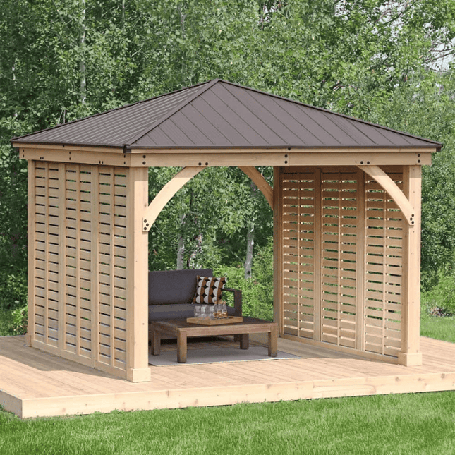 Yardistry Direct Gazebos Yardistry Wooden Gazebo 12ft x 12ft (3.7m x 3.7m) with Double Wall Yardistry Wooden Gazebo 12ft x 12ft (3.7m x 3.7m) with Double Wall