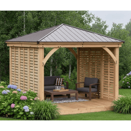 Yardistry Direct Gazebos Yardistry Wooden Gazebo 12ft x 12ft (3.7m x 3.7m) with Double Wall Yardistry Wooden Gazebo 12ft x 12ft (3.7m x 3.7m) with Double Wall